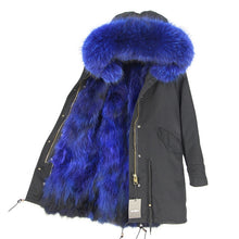 Load image into Gallery viewer, 2019 Real Fur Coat Winter Jacket Women Long Parka Waterproof Big Natural Raccoon Fur Collar Hood Thick Warm Real Fox Fur Liner