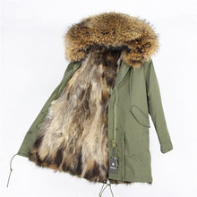 Load image into Gallery viewer, 2019 Real Fur Coat Winter Jacket Women Long Parka Waterproof Big Natural Raccoon Fur Collar Hood Thick Warm Real Fox Fur Liner