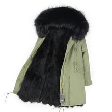 Load image into Gallery viewer, 2019 Real Fur Coat Winter Jacket Women Long Parka Waterproof Big Natural Raccoon Fur Collar Hood Thick Warm Real Fox Fur Liner